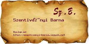 Szentiványi Barna névjegykártya