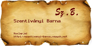 Szentiványi Barna névjegykártya