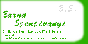 barna szentivanyi business card